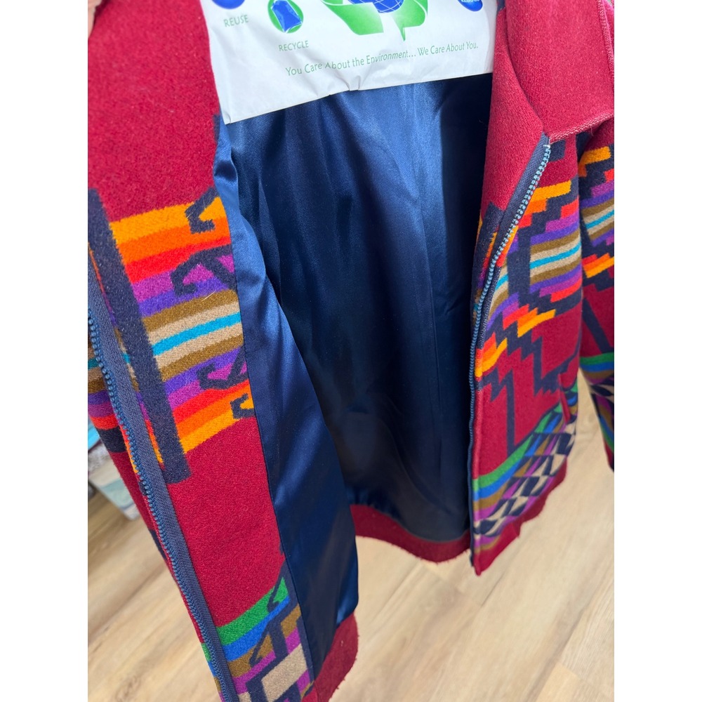 Vtg Pendleton Country Sophisticates Wool Southwestern Geometric Aztec Jacket - Picture 6 of 8